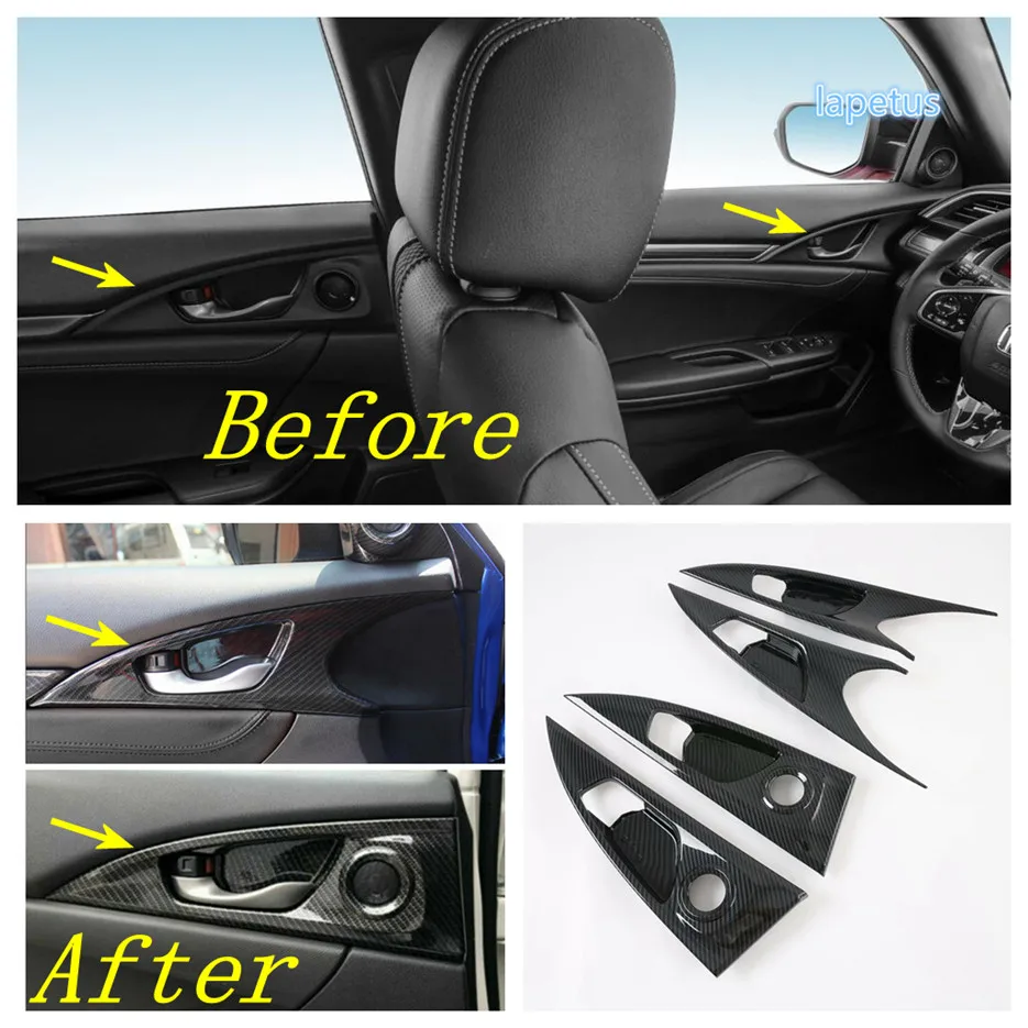 

Car Inner Door Armrest Handle Bowl Decoration Panel Cover Trim Interior Accessories Fit For Honda Civic Hatchback 2020 2021