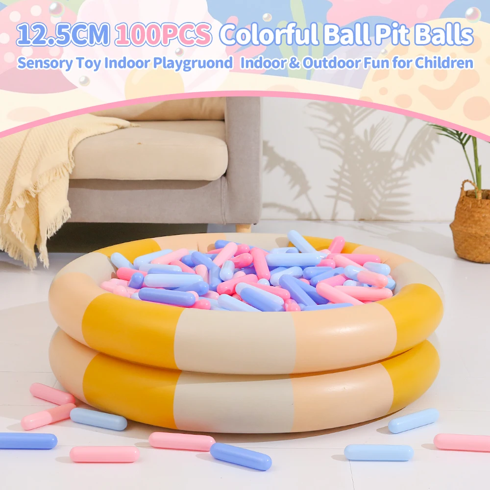 100個の色のベビーオーシャンボールプラスチックウォータープールボール、屋外テントおもちゃ小道具付き、男の子と女の子へのクリスマスギフト