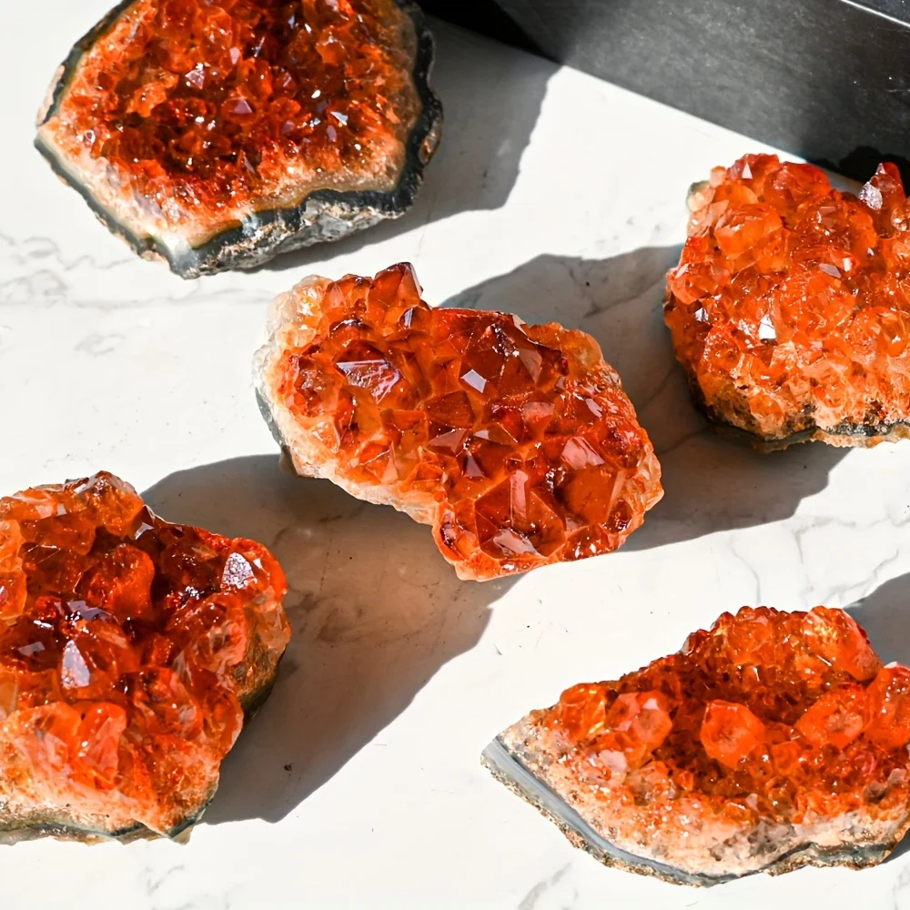 1pc Natural Orange Quartz Cluster- Polished Crystal for Meditation, Reiki Chakra Balance, and Home Decor | Unique Spiritual Gift
