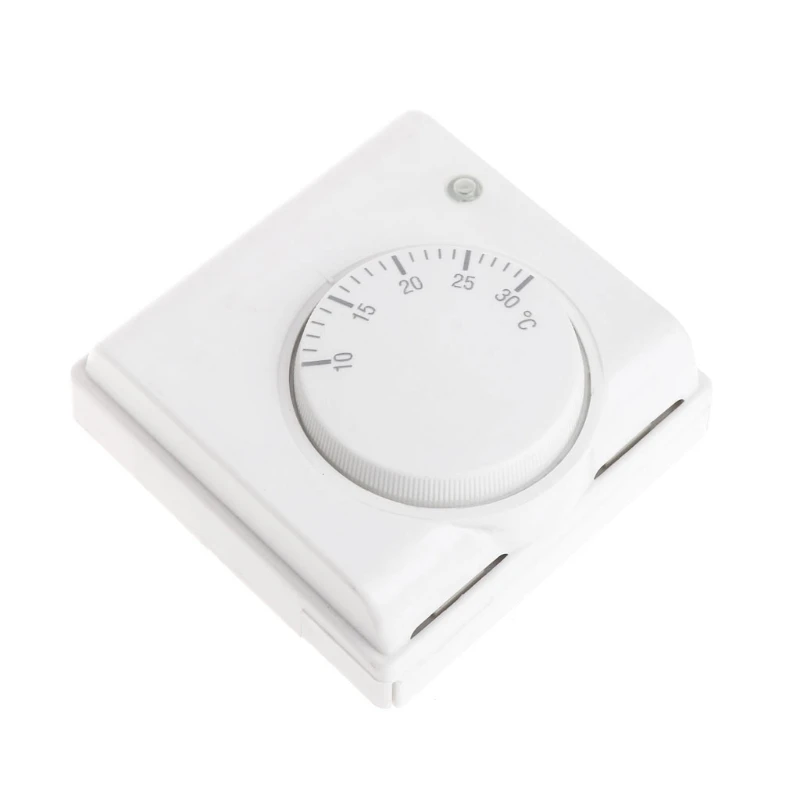 สแควร์ 220V 6A Mechanical Room Thermostat อุณหภูมิเครื่องปรับอากาศ & ชั้นหม้อต้มแก๊สความร้อน Drop Shipping