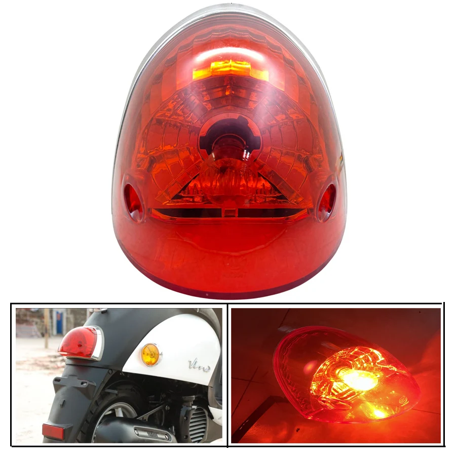 For Honda Giorno Yamaha Vino Suzuki Universal Motorcycle Rear Brake Light ABS Scooter Moped E-Bike Tail Indicator Stop Lamp