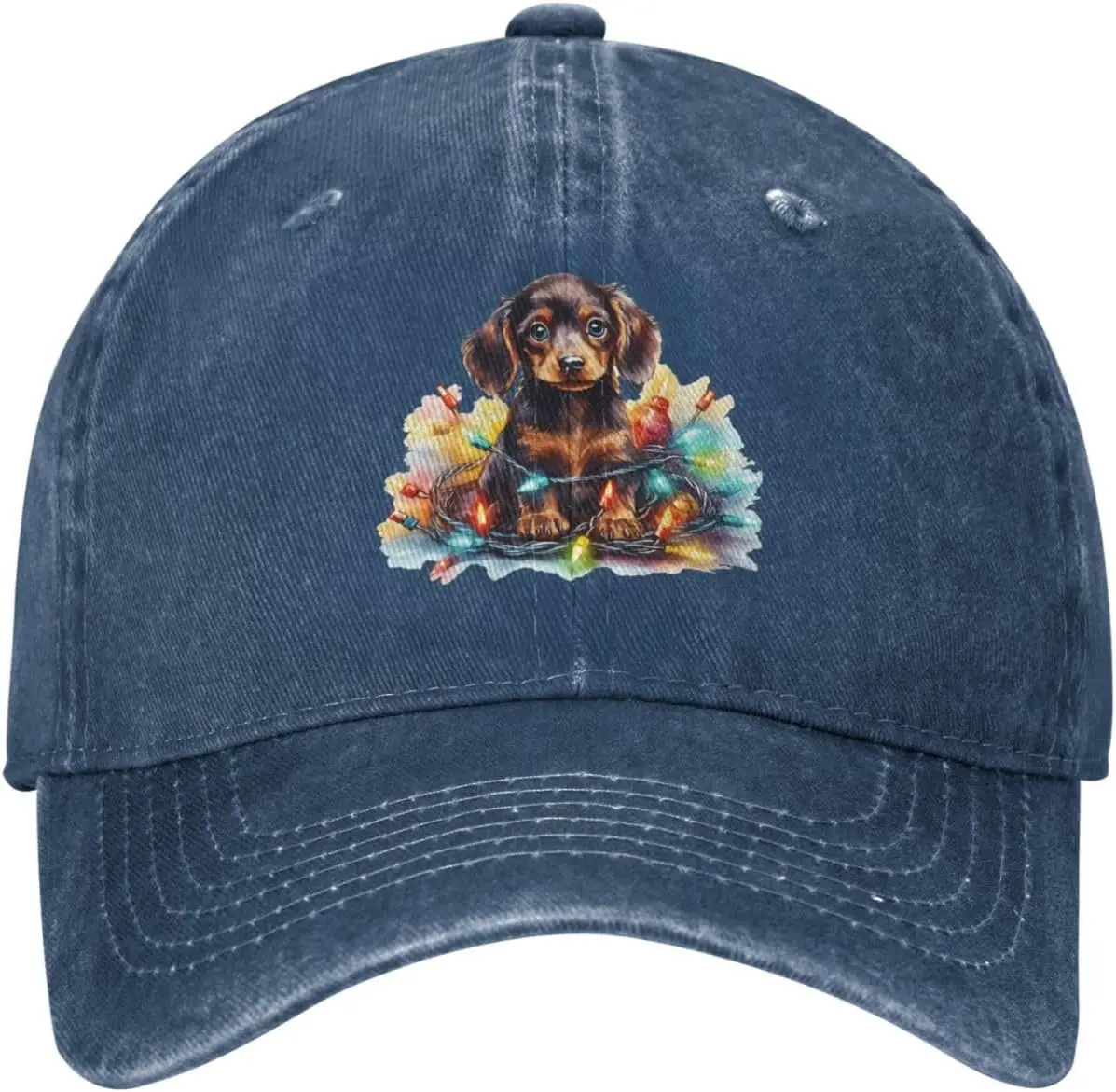 German Shepherd Puppy in Xmas Hat for Women Baseball Caps Funny Caps