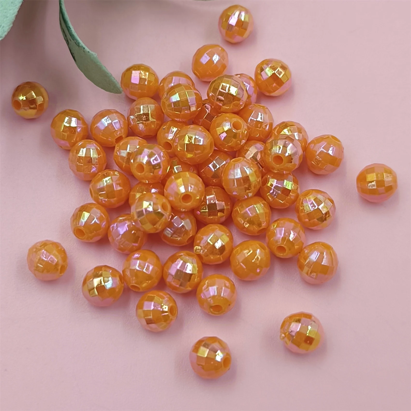 50Pcs 5*6mm Acrylic AB Bright Color Multi-faceted Pineapple Ball Beads DIY Jewelry For Bracelet Necklace Making Accessories