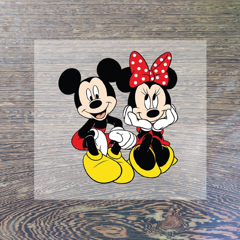 Mickey Minnie Mouse Iron on Clothing Sticker Lovers Daisy Donald Duck Clothes Patches Hot Transfer Sticker Hoodie Tops Applique