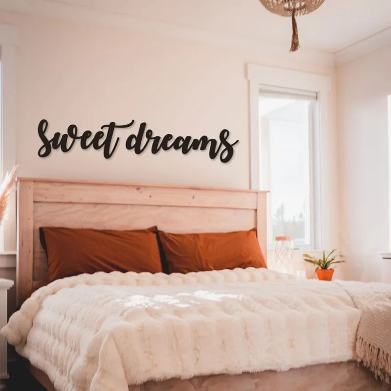 

Lettering Words Sweet Dreams Acrylic Wall Stickers , Sweet Dreams Quotes Wall Decals For Bedroom Wall Decor over the Bed