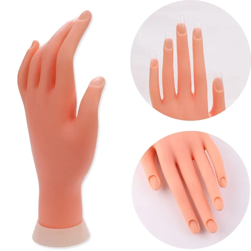Posicionamiento Flexible de silicona, modelo de mano izquierda, mejora de uñas, entrenamiento, mano Artificial, exhibición de uñas para practicar uñas