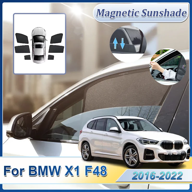 

Car Sunshade For BMW X1 F48 Accessories 2016-2022 2021 Magnetic Sunshields Visor Net Mesh Auto Parts Car Sun Protector Net Visor