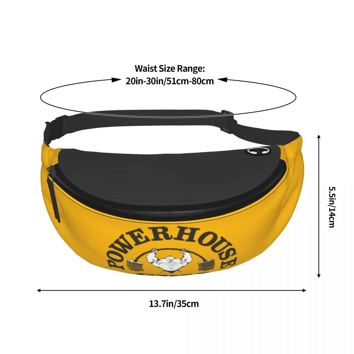 Fashion Fitness Powerhouse Gym Fanny Pack for Traveling Women Men Bodybuilders Powerlifter Crossbody Waist Bag Phone Money Pouch