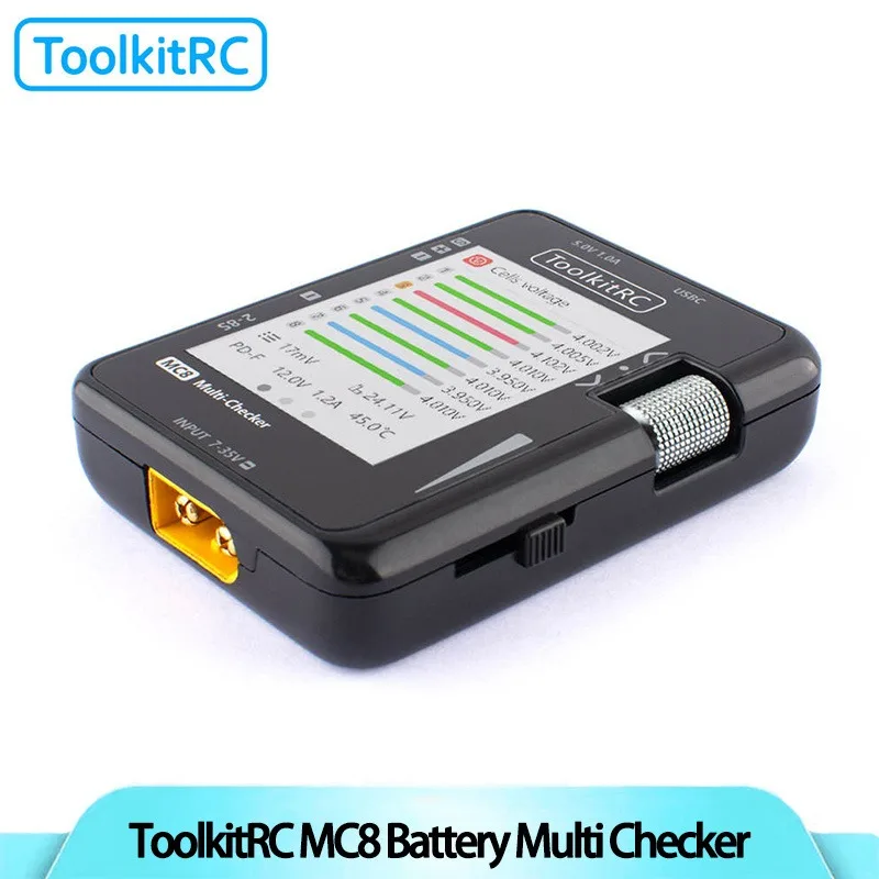 

New ToolkitRC MC8 Smart Battery Multi-Checker Balancer Receiver Signal Tester Quick Charge Function