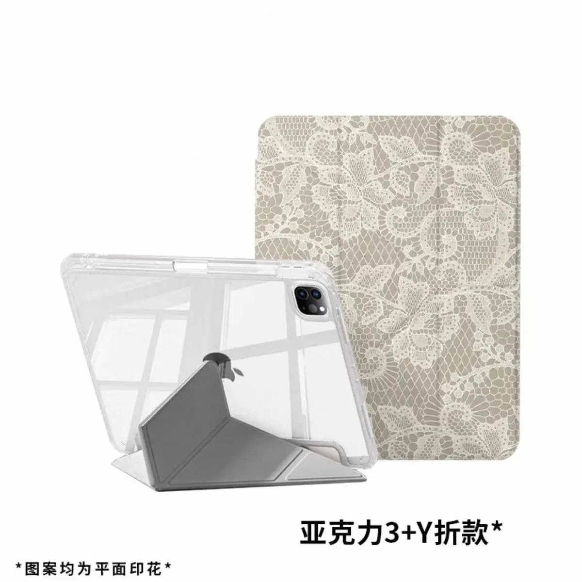 Light luxury Lace Flower Korean Ins Exquisite For iPad Case iPad 10 9 8 7 Air 5 4 3 2 Pro 11 Mini Y-Fold Tri Fold Protect Cover
