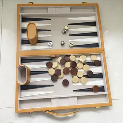 Set di scacchi da tavolo da Backgammon in legno da 15 pollici