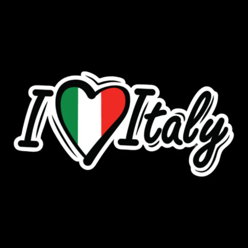 I Love Italy Flag Car Stickers Football Fans Auto Decoration for Car Window Bumper Waterproof Motorcycle Helmet Vinyl Decals