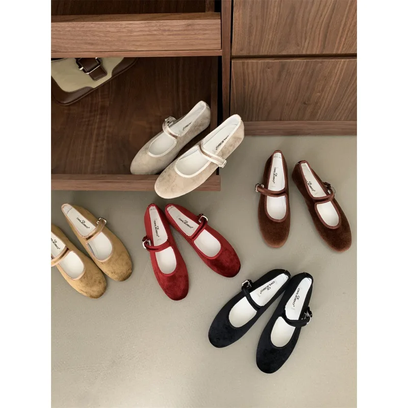 Casual Woman Shoe Shallow Mouth Elegant Square Toe Female Footwear All-Match Summer Grandma New Dress Spring Mary Janes Solid Fa