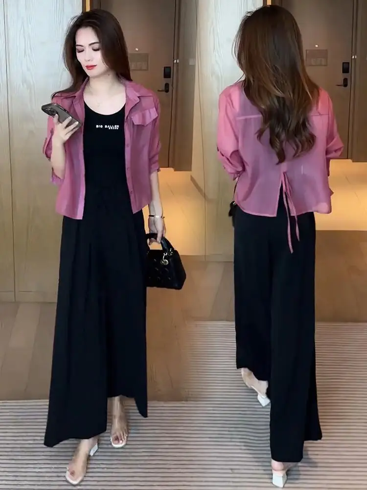 

Slimming Ice Silk Thin Outerwear Women's Summer New Style Loose Fit Sun Protection Shirt Korean Style Commute Wind Short Sleeve