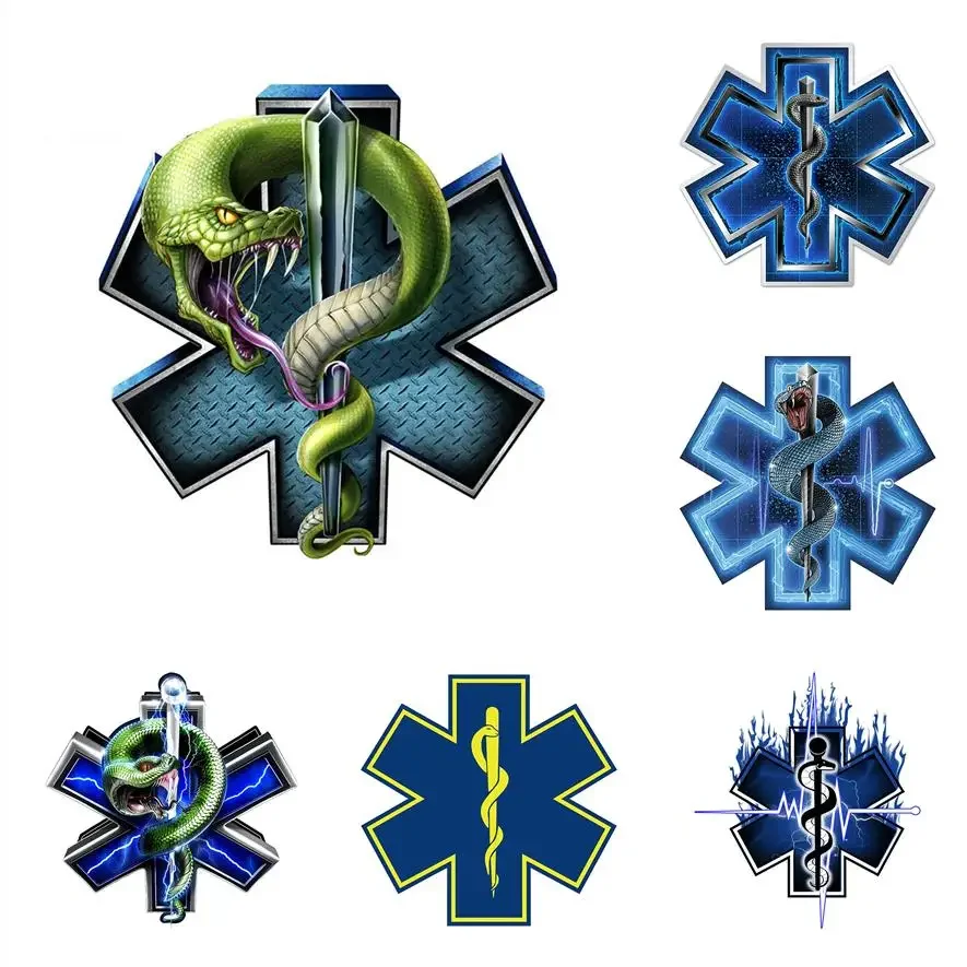 

PVC Decal for EMS Fire Rescue Medical Star of Life Car Stickers DIY Occlusion Scratch Creative Car Decoration
