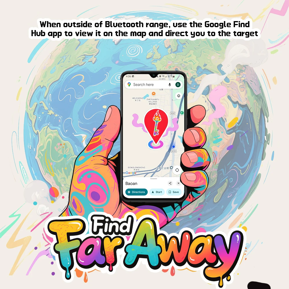 جهاز تعقب لمسافات طويلة لتحديد المواقع بعيدًا لنظام Android Google Find Hub إلى العلامة الذكية لهاتف Samsung Xiaomi Pixel Vivo GMS
