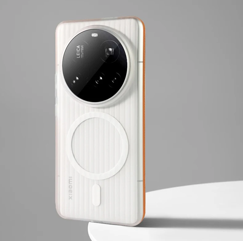 

Для Xiaomi 15 Ultra, 14 Ultra чехол ELVEV, магнитный ультратонкий жесткий ПК с защитой от отпечатков пальцев, гофрированный прозрачный задний чехол на присоске