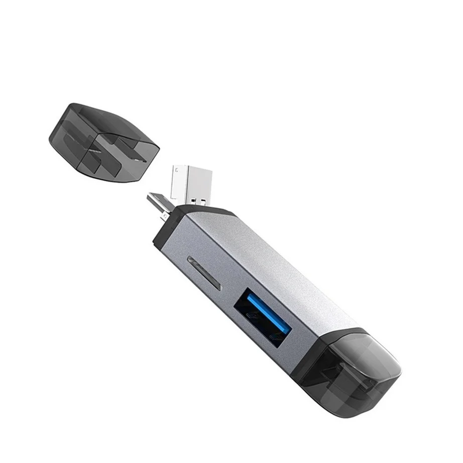 Yigetohde 6 In 1 Usb 2.0 Otg Kaartlezer TYPE-C/Microusb/USB2.0/Tf/Sd-geheugenkaart kaartlezers Voor Computer Laptop Android Telefoon