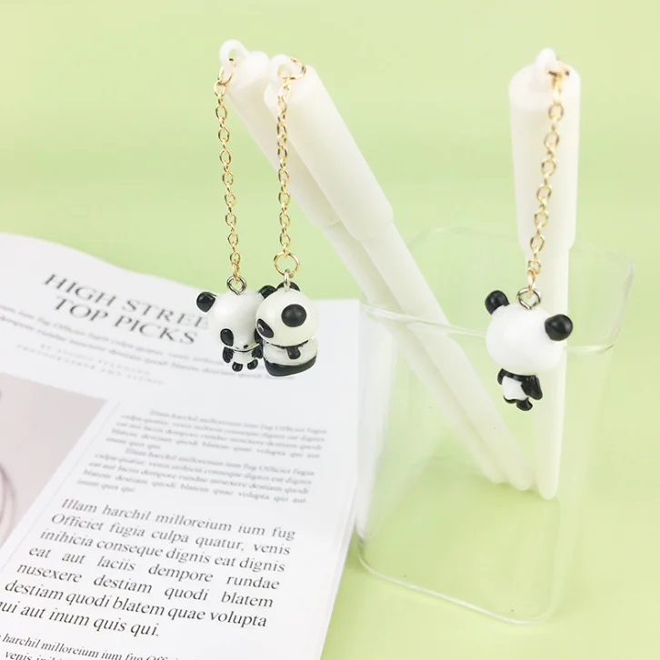 1 Piece Cute Kawaii Panda Pendant Gel Pen Gift Stationery School Office Supply Gift Funny