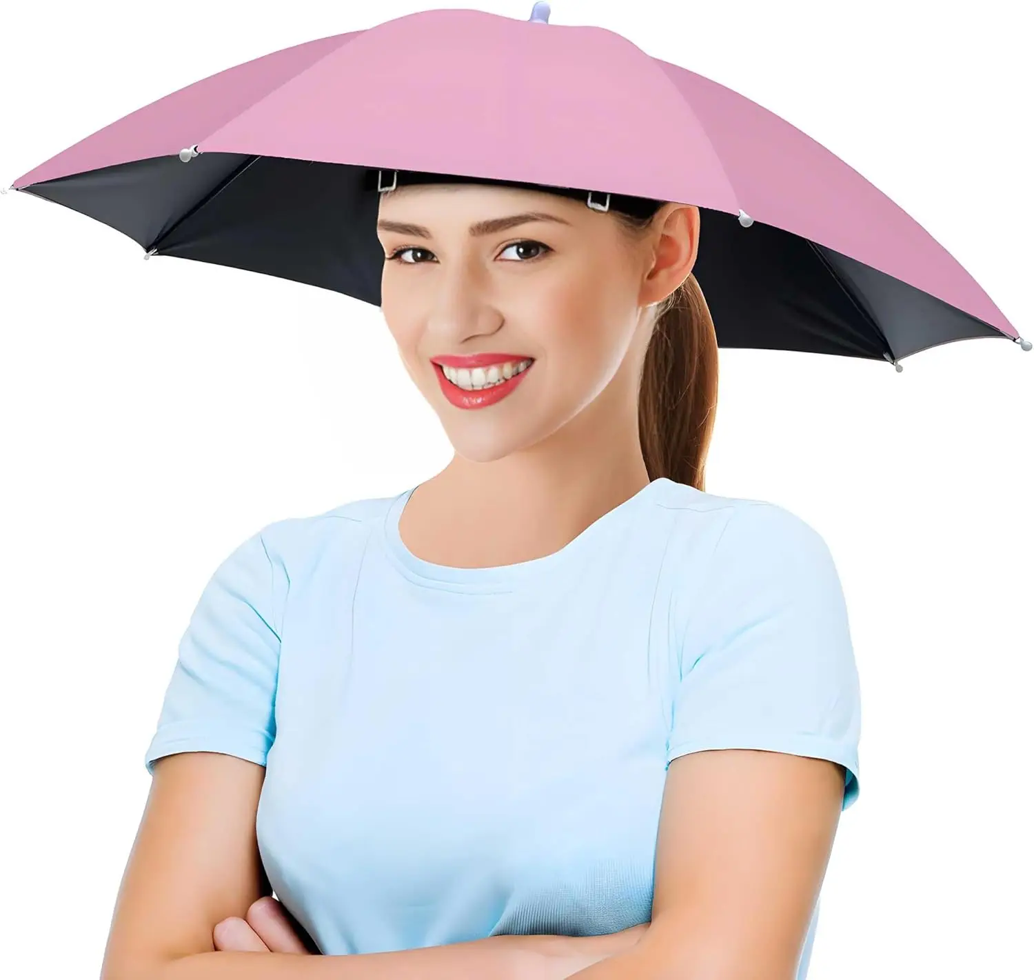 

Зонт-шляпа для взрослых - 27 дюймов, легкий и удобный, подходит для голов с обхватом 20,9-25 дюймов, зонт-шляпа для женщин и мужчин