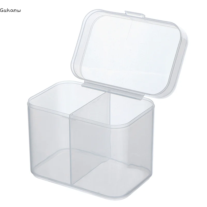 

Контейнер для хранения косметических принадлежностей и кистей для маникюра, пластиковый, с 2 отделениями, с крышкой, для ватных дисков и инструментов