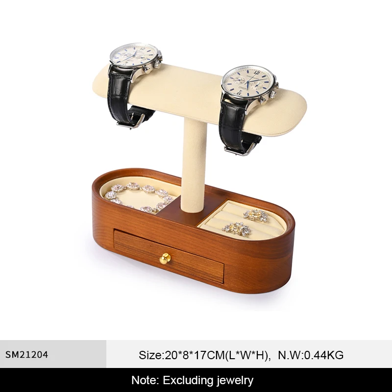WoodTen Solid Wood Watches Display Stands Organizer Rack