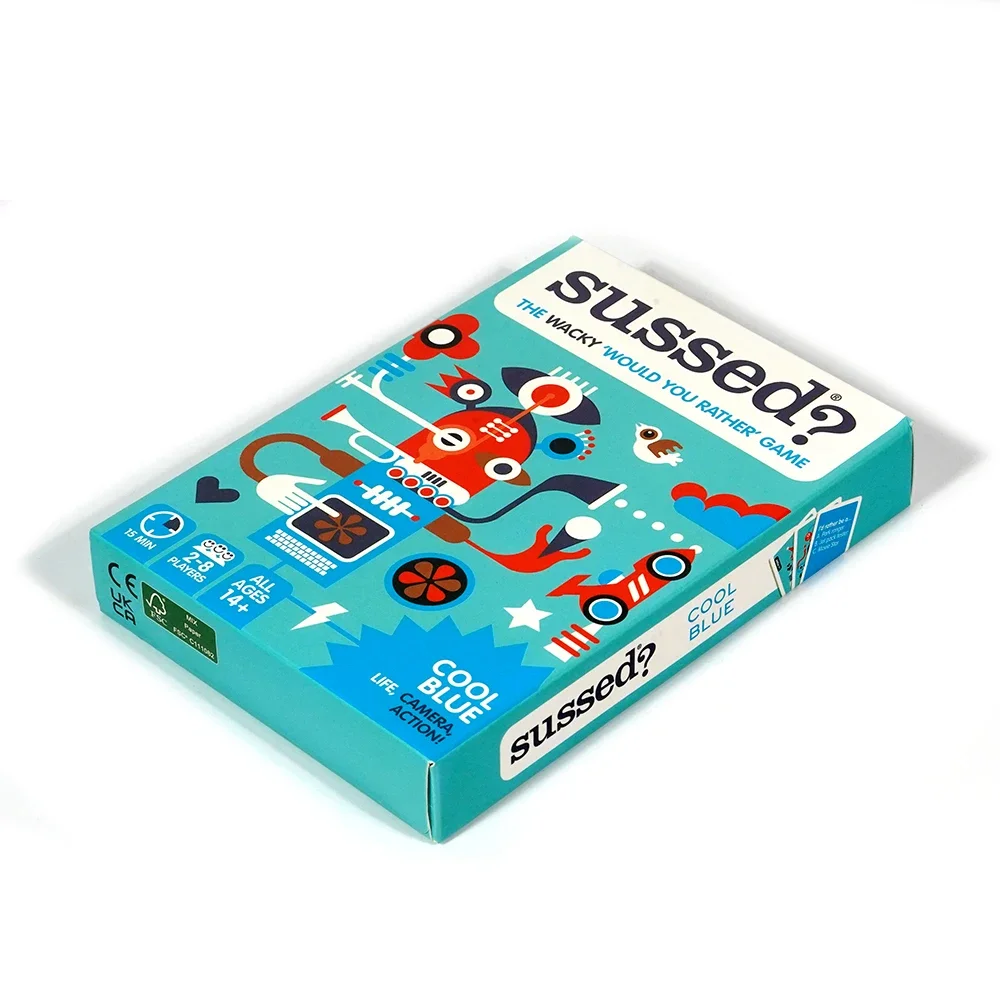 SUSSED The Wacky Would You Rather Card Game | Teens, Kids 10+, Adults | 2-8 Players | Cool Blue Edition Board games