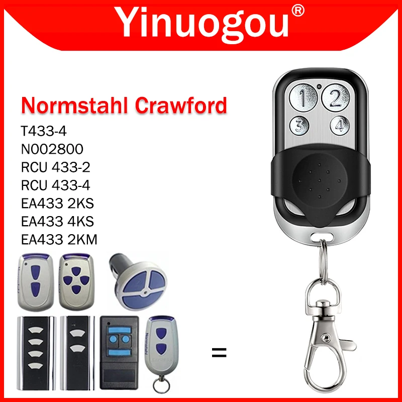 Normstahl Crawford Standard Steel EA433 2KS 4KS 2KM T433-4 N002800 RCU 433 2K 4K 433-2K 433-4K Control remoto de la puerta de garaje 433MHz