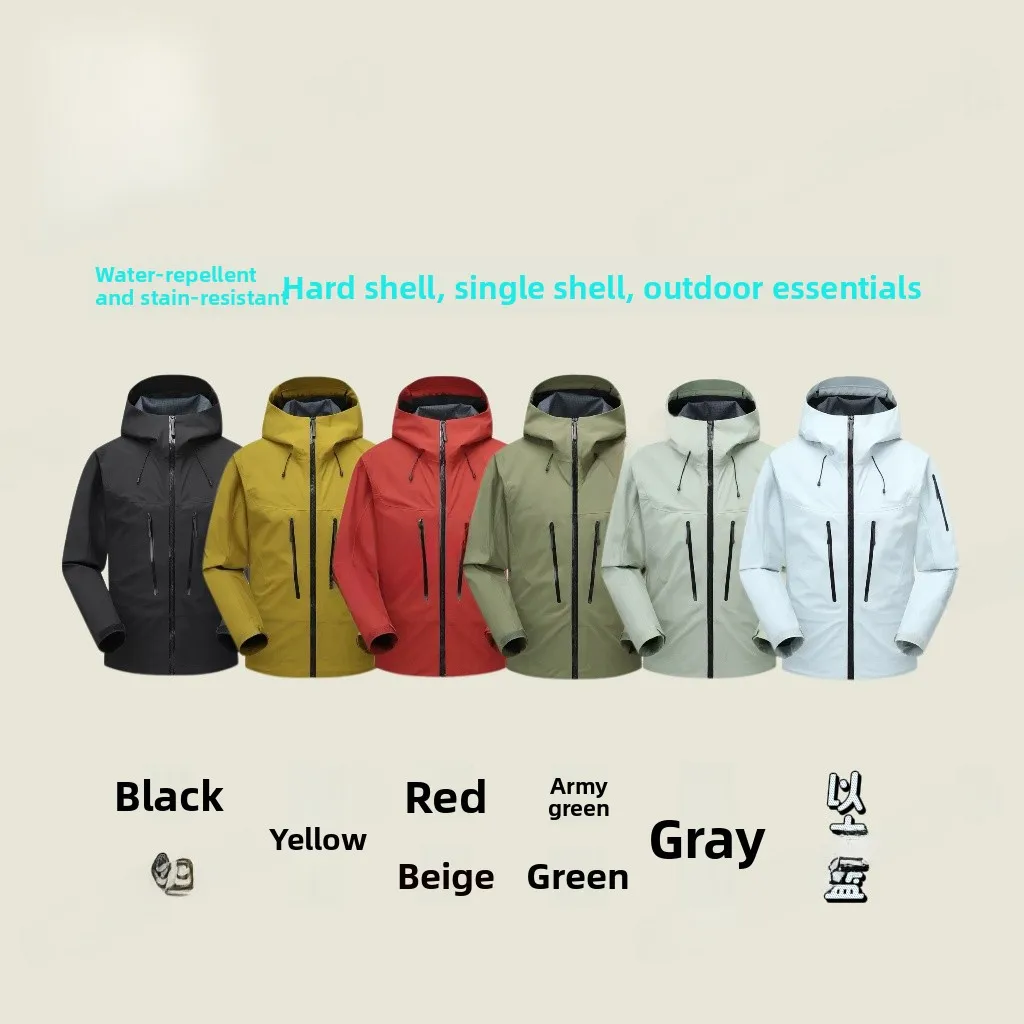 

Multicolor Outdoor Windproof Waterproof Hooded Hardell Jaet Men's Women's Stand Fit Long Sve Polyester Spring Season