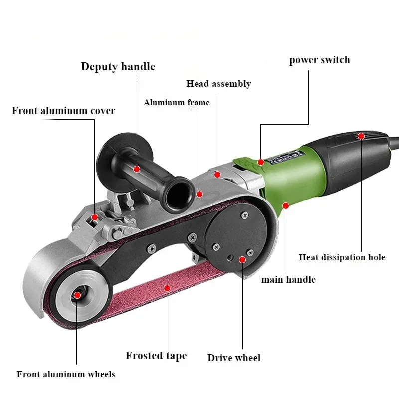 Round Tube Polishing and Grinding Stainless Steel Polishing Machine Sand Belt Machine Wire Drawing and Grinding Tool