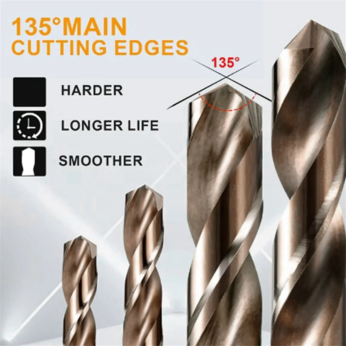 

ABMO Cobalt Drill Bits Set M35 High Speed Steel Twist Jobber Length for Hardened Metal, Stainless Steel, Cast Iron (21Pcs)