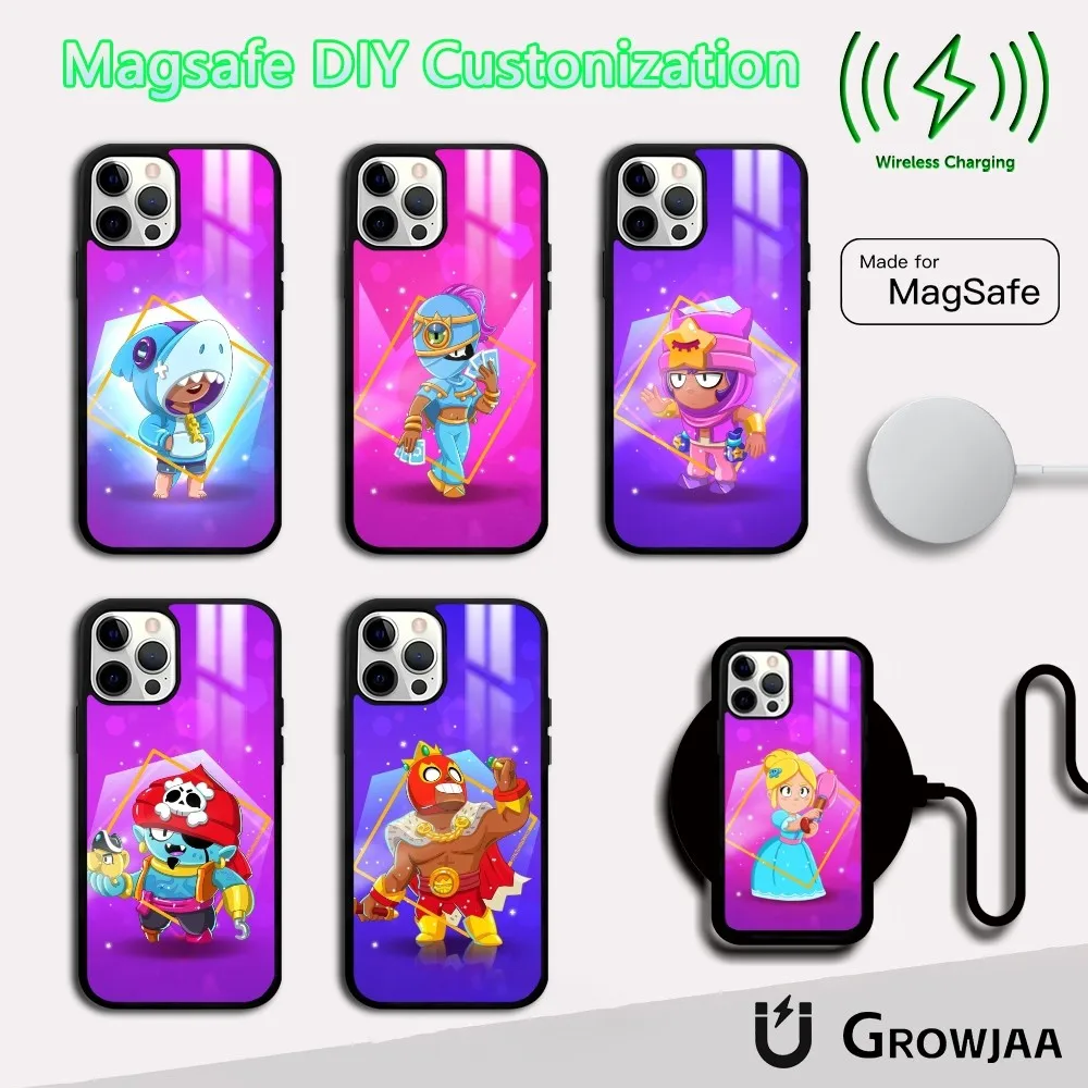 

Cartoon Lovely Stars Phone Case For iPhone 16 15 14 13 12 11 Pro Max Plus Mini Magsafe Mirror Wireless Magnetic Cover