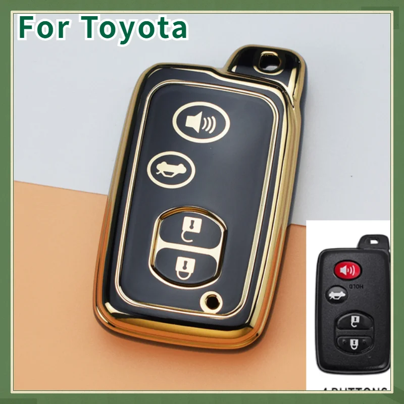 For Toyota Camry Crown Majesta Highlander Land Cruiser Prado Kluger Mark X Subaru Foreste XV 4 Button TPU Car Key Case Cover