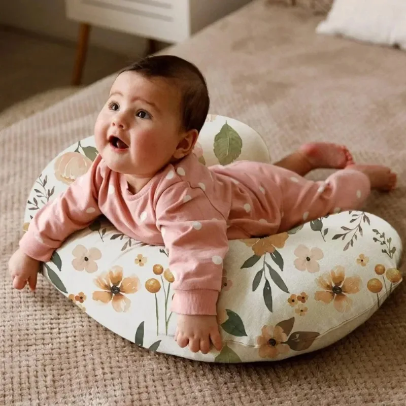 Almohada de algodón suave con estampado para mujeres embarazadas, soporte de cintura en forma de U, cojín de espalda multifuncional, almohada de lactancia