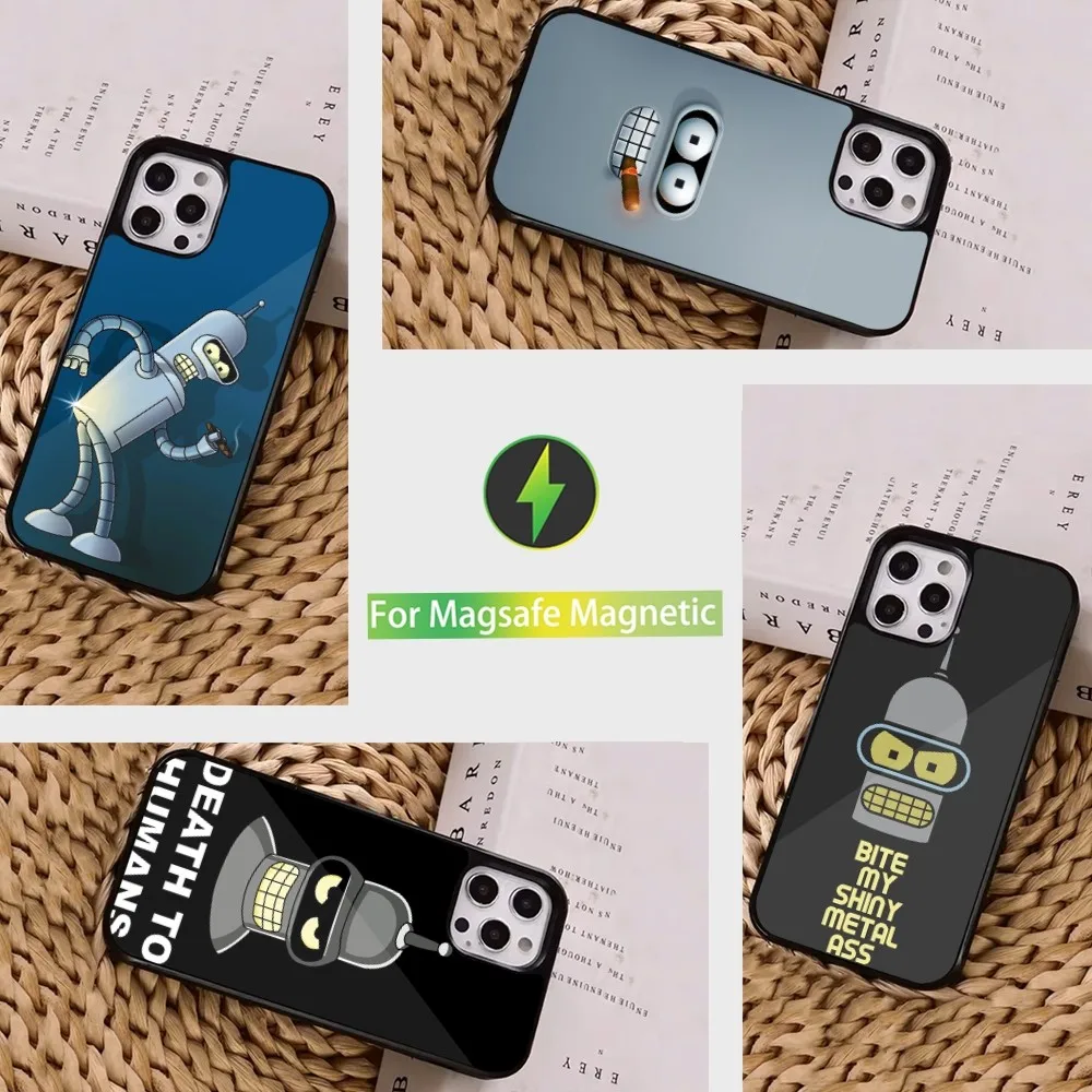 

Anime F-Futuramas B-Benders Phone Case For iPhone 16,15,14,13,12,11,Pro,Max,Plus,Mini, Magsafe,Magnetic Wireless Charging Case
