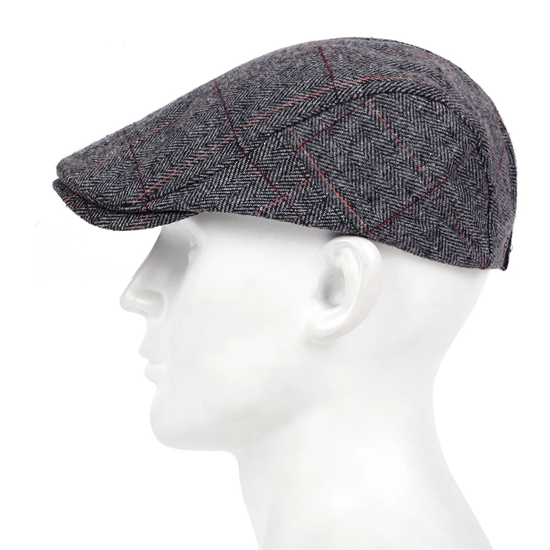 Classic Plaid Stripe Newsboy Cap for Men Women Autumn winter Flat Ivy Vintage Gatsbay Hat Irish Outdoor Cabbie Beret painter Hat