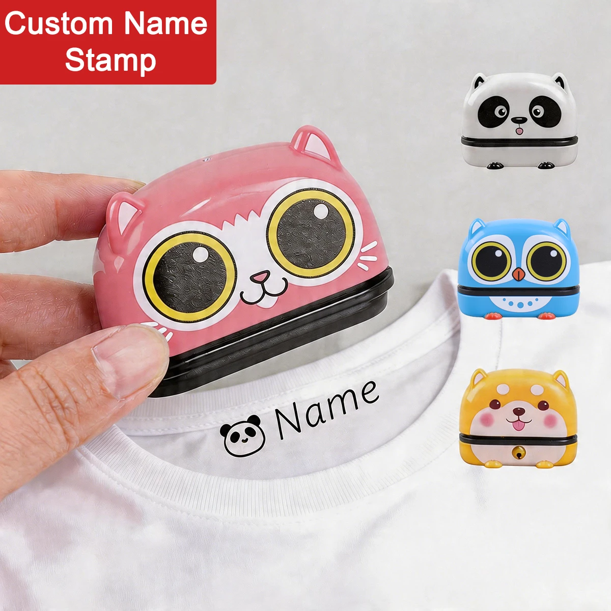 

Cute Custom Kids Name Stamp Signature Personalized Name Stamp Quick-drying Ink Kindergarten Clothing Label Customized Text Seal