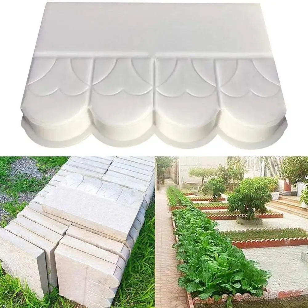 Reusable Garden Fence Mold Easy Operation Rounded Edge Concrete Mold Antique Style Plum Blossom Shape Garden Edging Mold