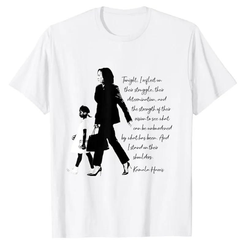 Kamala Harris and Ruby Bridges T-Shirt Women's Fashion Black Pride Graphic Outfit Funny Short Sleeve Campaign Tee Novelty Gift