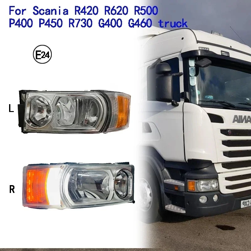 one pair head Lamp for scania R420 R620 R500 P400 P450 R730 G400 G460 truck head lamp 1730958 1730953 E APPROVE