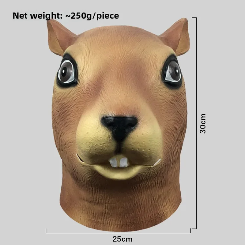 1Pc Halloween Animal Mask Fancy Emulsion Dress Shape Props Squirrel Headgear Head Cover for Party jk;6