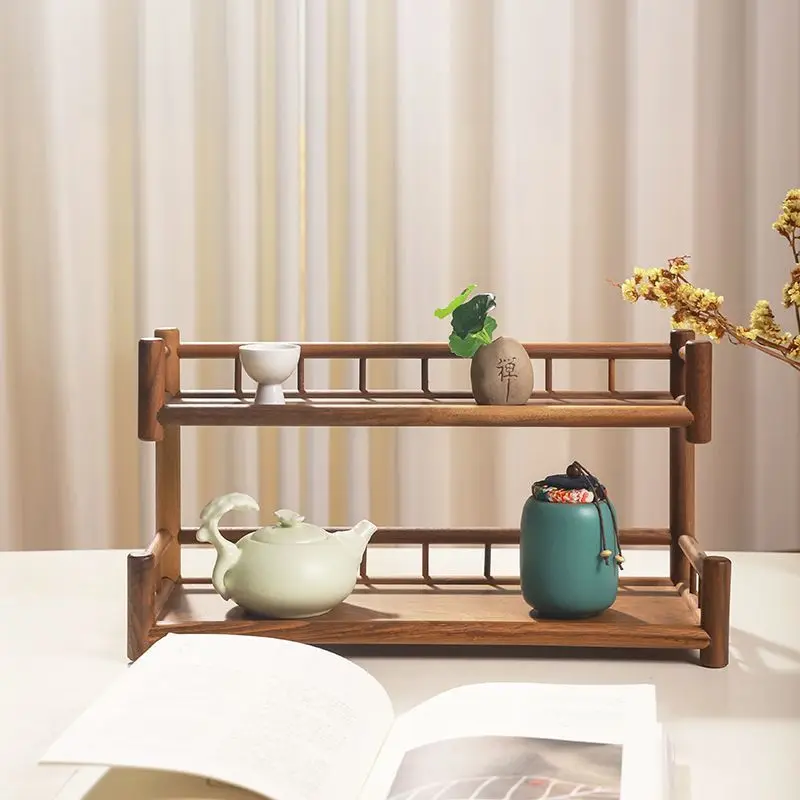 walnut-solid-wood-tea-cup-and-teapot-organizer-tea-set-storage-rack-luxury-wooden-display-for-living-room-or-office