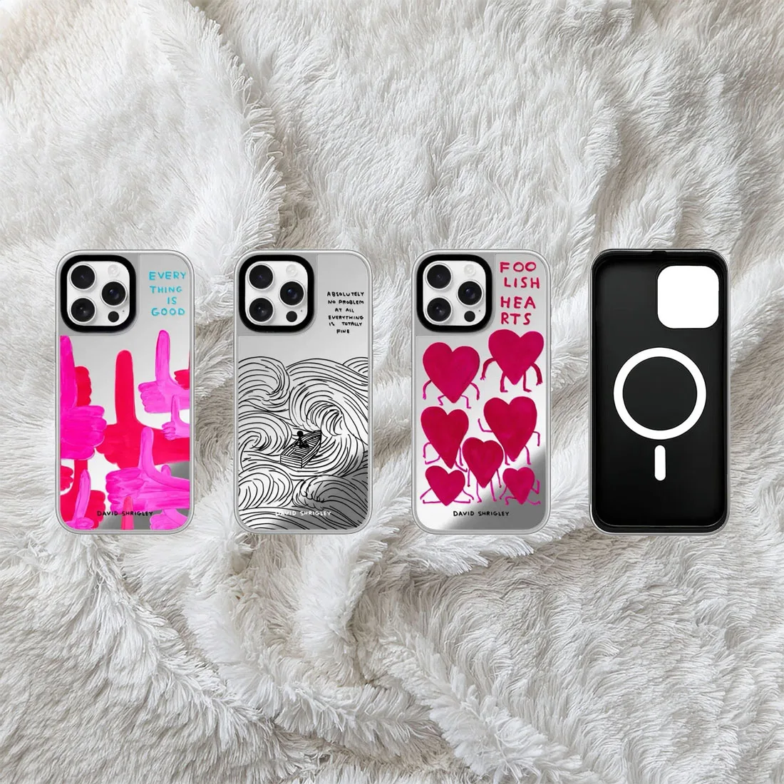 

Elephant Graffiti Silver Border Mirror Magnetic Phone Case Cover for IPhone 16 15 14 13 12 Pro Max Case