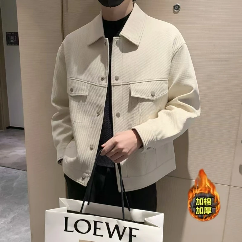 

2025 Autumn Winter Fashion Men Casual Twill Loose Jacket High Quality Office Social Outdoors Windproof Cotton Jackets Outerwear