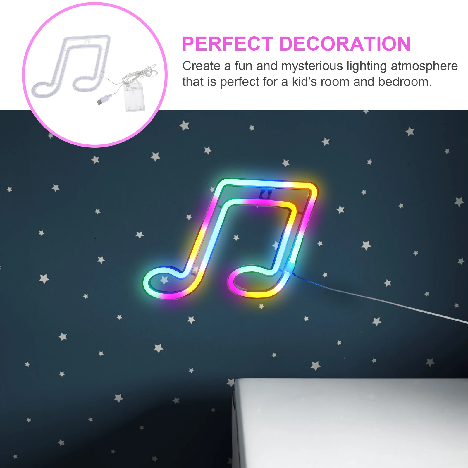 1 قطعة شكل ملاحظة الإبداعية Led ضوء النيون الدافئة توهج جو مصباح لغرفة النوم ديكور ليلة ضوء حلية منضدية #5