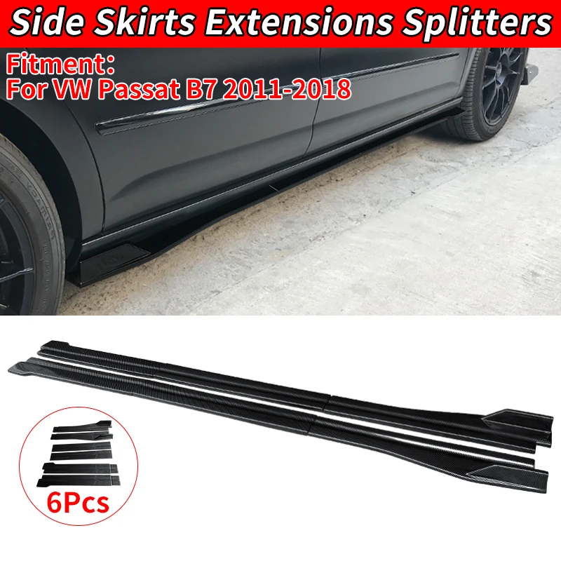 

For Volkswagen Passat B7 2011-2018 2015 Car Side Skirt Accessories Extension Splitters Body Apron Lip Splitter Winglet ABS