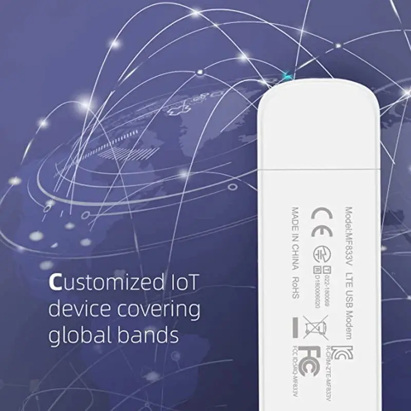 ZTE MF833V Router nirkabel 4G LTE USB Dongle, Modem adaptor WiFi nirkabel Broadband ponsel 150Mbps dengan saku Hotspot