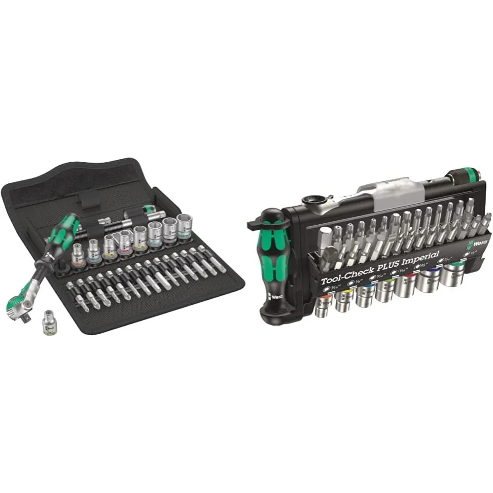 

Metric Speed Ratchet Set, 28-Piece, 1/4 Drive and Imperial Tool Set, 39-Piece