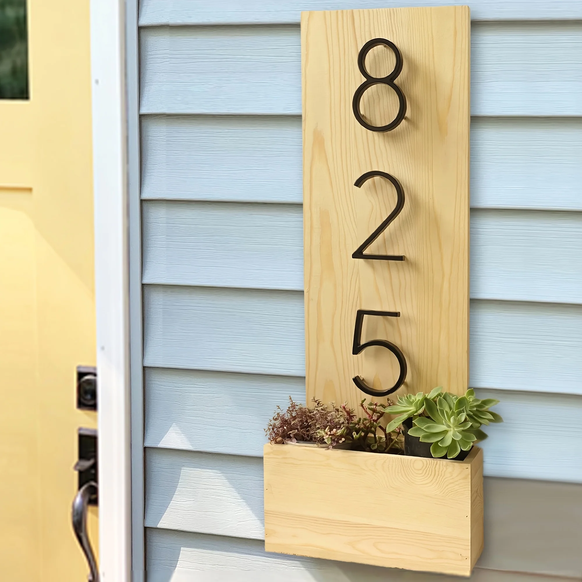 1pc Black Floating House Number, Zinc Alloy, Metal Address Plate, Outdoor Door Number #0-9 view 6