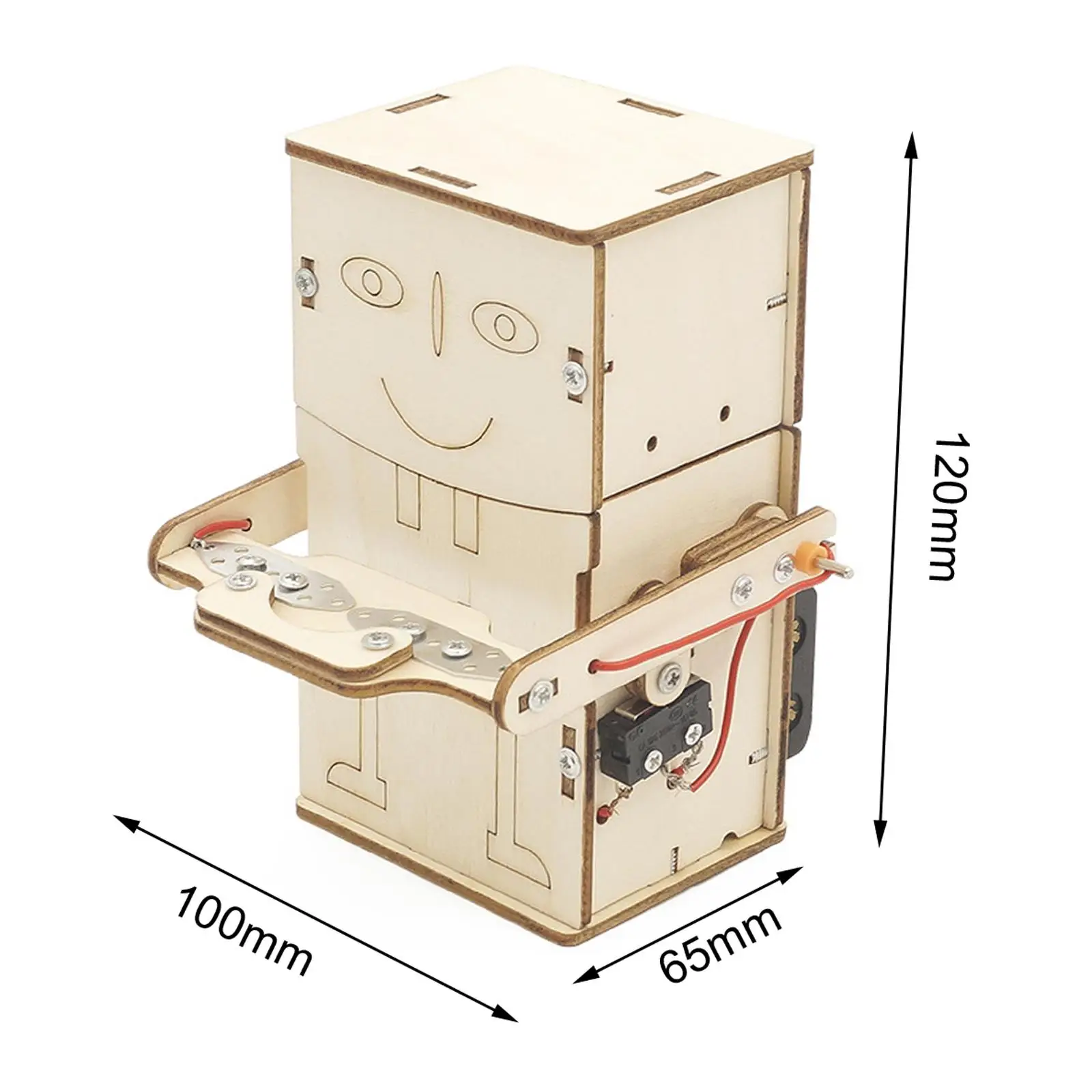 Wood Science Project Kits Early Educational Eat Money Robot 3D Puzzles Funny for Gift